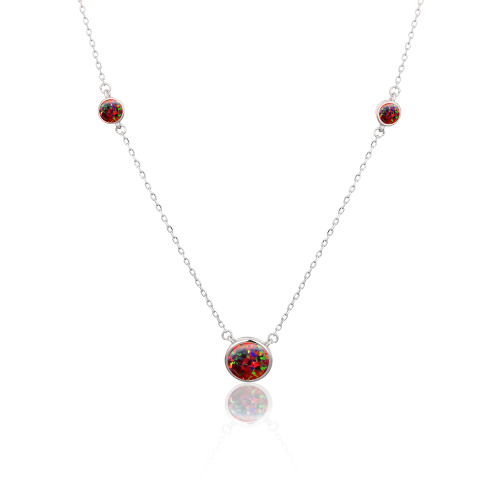 Stříbrný náhrdelník s opály