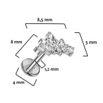 Piercing do brady - labreta TITAN, 1,2 x 8 mm