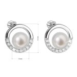 Stříbrné náušnice pecky s bílou říční perlou 21022.1B [4]