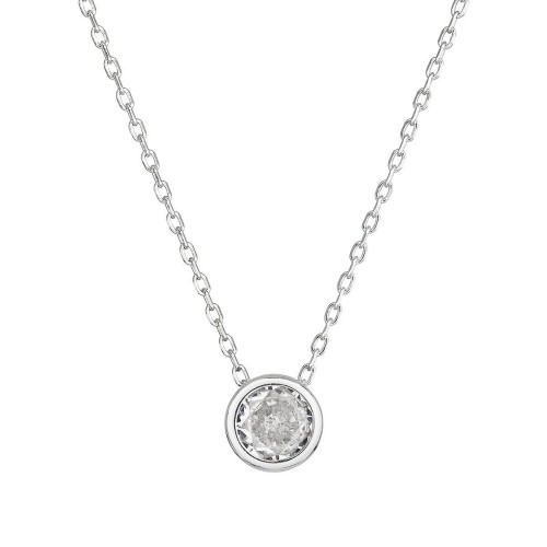 Stříbrný náhrdelník s čirým zirkonem 12052.1 crystal