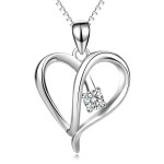 Stříbrný náhrdelník srdce se zirkonem [0]