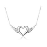 Stříbrný náhrdelník okřídlené srdce