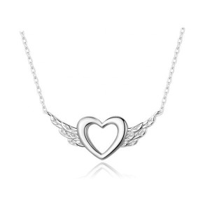 Stříbrný náhrdelník okřídlené srdce