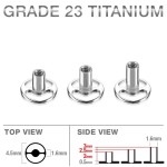 Microdermal base - kotva TITAN, závit 1,6 mm (výška závitu 3 mm)