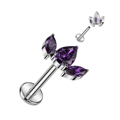 Piercing do brady - labreta TITAN (fialová)