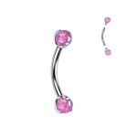 Piercing do obočí TITAN opál (fialová)