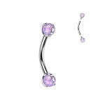 Piercing do obočí TITAN opál (růžová)