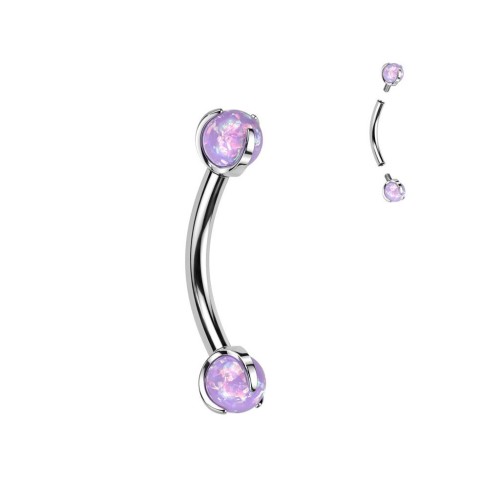 Piercing do obočí TITAN opál (fialová)