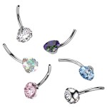 PUSH IN piercingu do pupíku TITAN (tyrkysová)