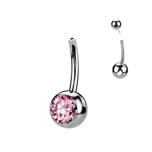 PUSH IN piercingu do pupíku TITAN (růžová)