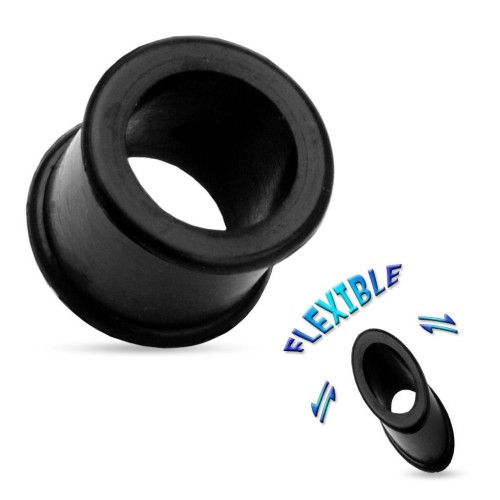Silikonový tunel do ucha - černý (5 mm)