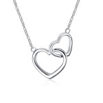 Stříbrný náhrdelník propojená srdce [0]