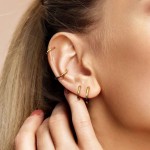 Zlatý piercing - segment kruh, Au 585/1000 (1,2 x 6 mm)