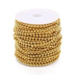 Zlacený ocelový řetěz kuličkový v metráži