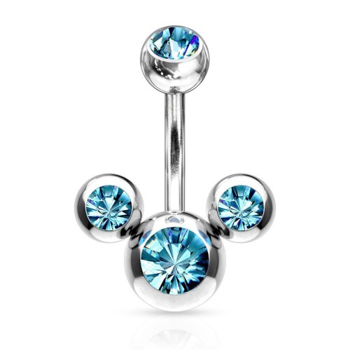 Piercing do pupíku - banánek mickey tyrkysový