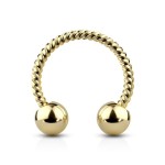 Zlacený piercing podkova vroubkovaná 1,2 x 8 mm