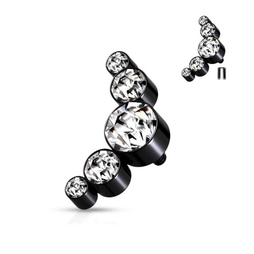 Černá náhradní ozdobná část k labretě