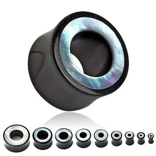 Plug do ucha z rohoviny vykládaný perletí průměr 10 mm