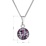Stříbrný náhrdelník se Swarovski krystaly kulatý fialový 32086.3 magic violet