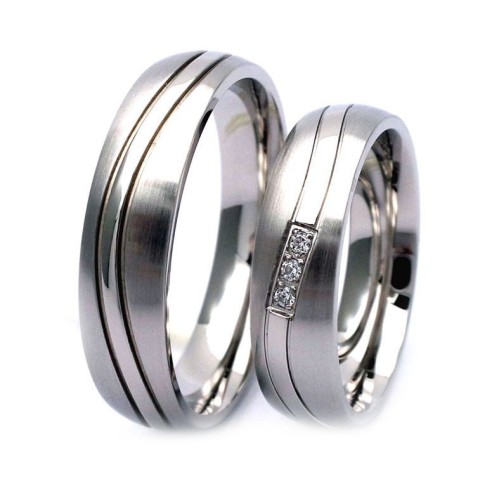 NSS3011 Dámský snubní prsten se zirkonem ocel (60)