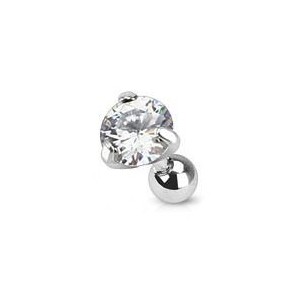 Cartilage piercing do ucha, čirý zirkon 5 mm