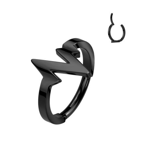 Černý ocelový kruh - helix / cartilage piercing (1,2 x 10 mm)