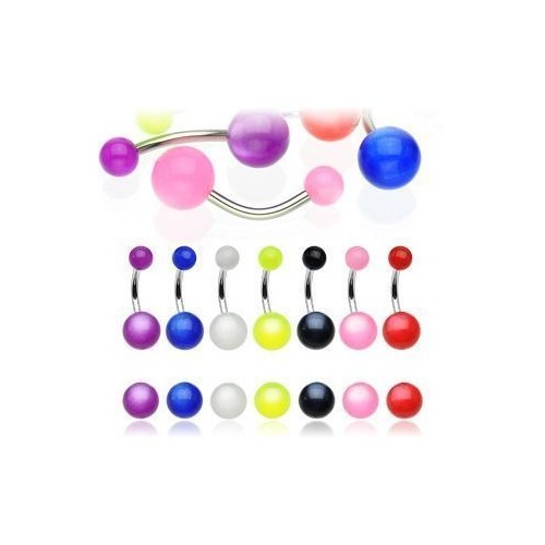 Piercing do pupíku - banánek perleťový (červená)