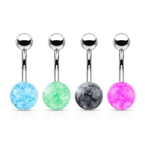 Piercing do pupíku s akrylátovou kuličkou (černá)