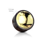 Dřevěný plug do ucha se zlaceným středem průměr 16 mm