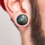 Plug do ucha přírodní kámen labradorit průměr 12 mm