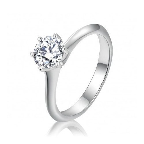 Stříbrný zásnubní prsten moissanit (59, 3,10 g)