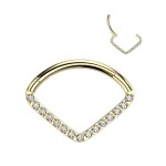 Zlacený piercing septum / helix / cartilage TITAN 1,2 x 10 mm