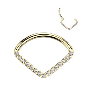 Zlacený piercing septum / helix / cartilage TITAN