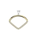 Zlacený piercing septum / helix / cartilage TITAN 1,2 x 10 mm