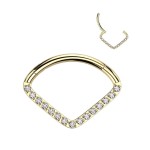 Zlacený piercing septum / helix / cartilage TITAN 1,2 x 10 mm