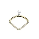 Zlacený piercing septum / helix / cartilage TITAN 1,2 x 10 mm