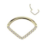 Zlacený piercing septum / helix / cartilage TITAN 1,2 x 8 mm