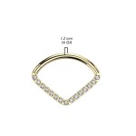 Zlacený piercing septum / helix / cartilage TITAN 1,2 x 8 mm