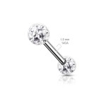 Piercing do bradavky chirurgická ocel s fialovými krystaly