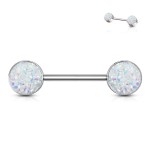 Piercing do bradavky chirurgická ocel s fialovými krystaly