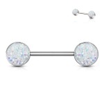 Piercing do bradavky chirurgická ocel s tyrkysovými krystaly
