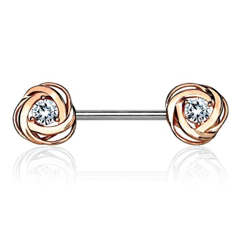 Piercing do bradavky chirurgická ocel rosegold