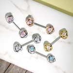 Piercing do bradavky chirurgická ocel rosegold