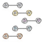 Piercing do bradavky chirurgická ocel rosegold