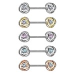 Piercing do bradavky chirurgická ocel rosegold