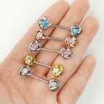 Piercing do bradavky chirurgická ocel rosegold
