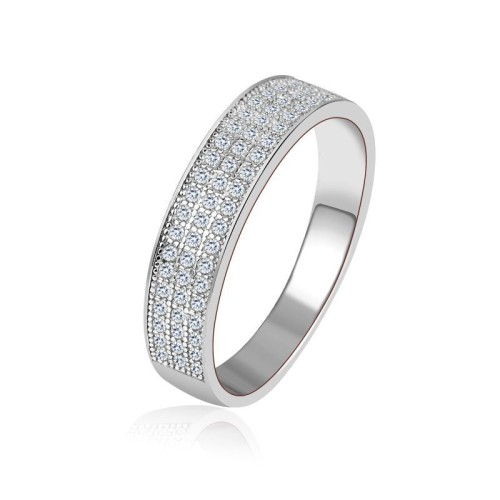 Stříbrný prsten se zirkony (3,00 g, 62)