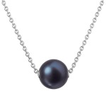 Stříbrný náhrdelník s pevnou modrou říční perlou na řetízku 22047.3 peacock [0]