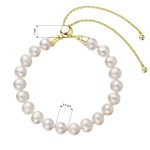 Pozlacený náramek z pravých říčních perel bílý nastavitelný 23023.1 [1]