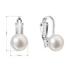 Stříbrné náušnice klipsy s říční perlou 21082.1 [1]